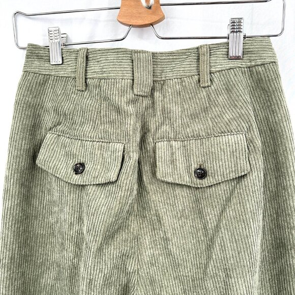 Madewell Curvy Corduroy High Rise waist Tapered Pant olive green boho neutral 00 - Picture 10 of 15